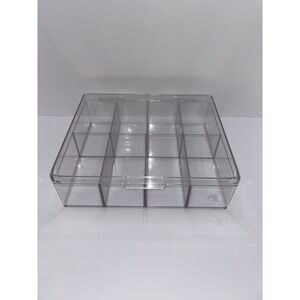 8 Slot Clear Plastic Storage Container w/ Divider & Lid Crafts, Legos, Tea Bags